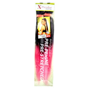 X-Pression Ultra Braid 100% Kanekalon 2x Pre-Stretched Colour T1B-Pink 160g 46in