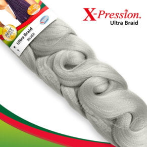 X-Pression Ultra Braid 100% Kanekalon Colour Silver 165g 82in