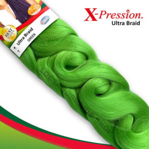 X-Pression Ultra Braid 100% Kanekalon Colour Green 165g 82in