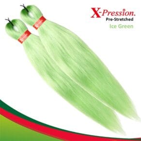 X-Pression Ultra Braid 100% Kanekalon 2x Pre-Stretched Colour Ice Green 160g 46in